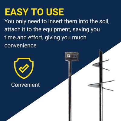 Image showing 5 th Tie Down Iron Root Double Head Double Helix Earth Anchor - 5/8 in. D x 30 in. L x (2) 4 in. Helix, Class 2, 8 pk.