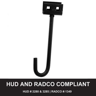 Image showing 2 th Tie Down 12 in. J Rod Concrete Anchor Heavy-Duty 4,725 lb. Capacity with Swivel Head for Secure Wet Concrete Installation, 4 pk.