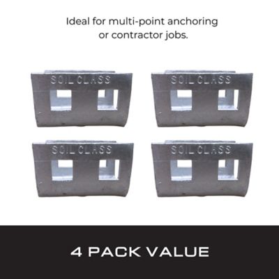 Image showing  4 pk. Double Head Concrete Anchors, Galvanized Steel, Head Only, for Manufactured Housing & Concrete Slab Anchoring
