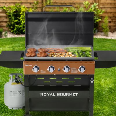 Image showing  4-Burner Gas Griddle with Collapsible Side Shelves, Bronze Control Panel, 582 sq. in. Cooking Area