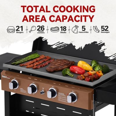 Image showing  4-Burner Gas Griddle with Collapsible Side Shelves, Bronze Control Panel, 582 sq. in. Cooking Area