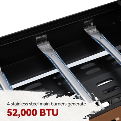 Image showing  4-Burner Gas Griddle with Collapsible Side Shelves, Bronze Control Panel, 582 sq. in. Cooking Area