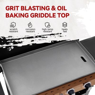 Image showing 5 th Royal Gourmet 4-Burner Gas Griddle with Collapsible Side Shelves, Bronze Control Panel, 582 sq. in. Cooking Area