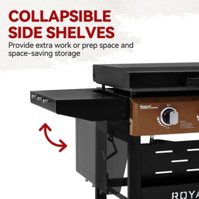 Image showing 6 th Royal Gourmet 4-Burner Gas Griddle with Collapsible Side Shelves, Bronze Control Panel, 582 sq. in. Cooking Area