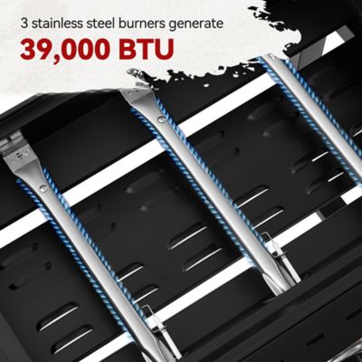 Image showing  3-Burner Gas Griddle with Hood, Swivel Wheels with Brakes, 492 sq. in. Cooking Area