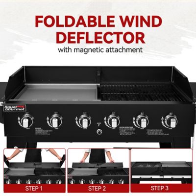 Image showing 7 th Royal Gourmet 6-Burner Large Cooking Capacity Propane Grill and Griddle 2 in 1, 78,000 BTU Output