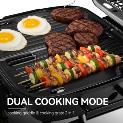 Image showing 7 th Royal Gourmet Portable 2-Burner Gas Grill with Stand and Shelf, 2-in-1 Grill & Griddle Combo