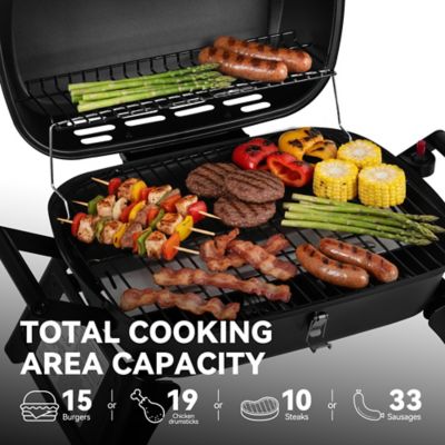 Image showing  Portable Tabletop Gas Grill, 12,000 BTU Output for Outdoor Camping, Foldable Legs, Piezo Ignition