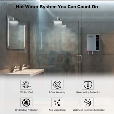 Image showing  27kW 240V Electric Tankless Water Heater, Reliable Hot Water for Home, Shop, Cabins