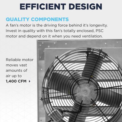 Image showing 5 th Maxx Air Rugged Series 14 in. Heavy-Duty Exhaust Fan with Auto Shutter and Plug-in Design