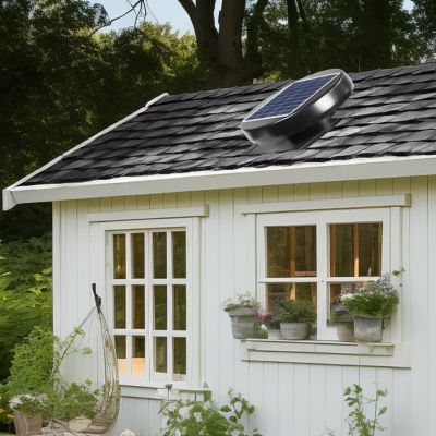 Image showing  Solar Powered Roof Mount Fan with Integrated 25W Solar Panel, 1030 CFM