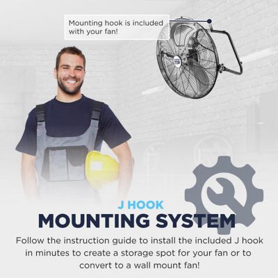 Image showing  2-in-1 20 in. 3-Speed High Velocity Tilting Wall Mount/Floor Fan