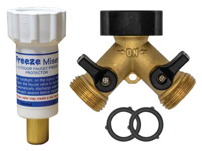 Freeze Miser Outdoor Faucet Freeze Protector & 2-Way Y Valve Shut-Off 3/4 in. Brass Hose Connector