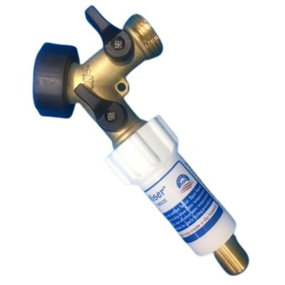 Image showing  Outdoor Faucet Freeze Protector & 2-Way Y Valve Shut-Off 3/4 in. Brass Hose Connector