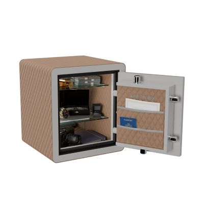 Image showing  1.7 cu. ft. Electronic Lock Select Fire/Waterproof Home and Office Safe with Fabric, Frost Gray Gloss Metallic