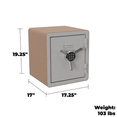 Image showing  1.7 cu. ft. Electronic Lock Select Fire/Waterproof Home and Office Safe with Fabric, Frost Gray Gloss Metallic