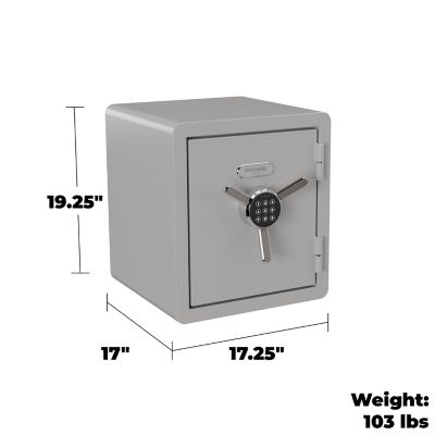 Image showing  1.7 cu. ft. Electronic Lock Select Fire/Waterproof Home and Office Safe, Frost Gray Gloss Metallic