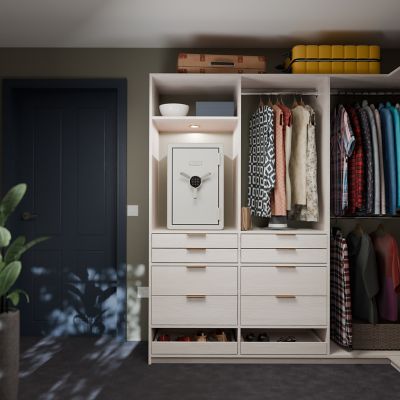 Image showing  2.6 cu. ft. Electronic Lock Select Fire/Waterproof Home and Office Safe with Fabric, Frost Gray Gloss Metallic