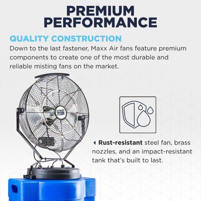 Image showing  18 in. 3-Speed Misting Fan with 40 gal. Tank, Blue