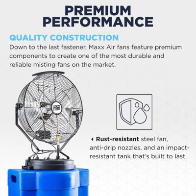 Image showing  18 in. 3-Speed High-Pressure Misting Fan with 40 gal. Tank, Blue
