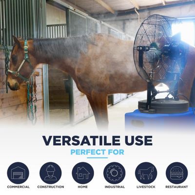 Image showing 6 th Maxx Air 18 in. 3-Speed High-Pressure Misting Fan with 40 gal. Tank, Blue