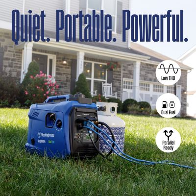 Image showing 6 th Westinghouse 2,800/2,200-Watt Dual-Fuel Portable Inverter Generator, RV-Ready, Gas/Propane, CO Sensor