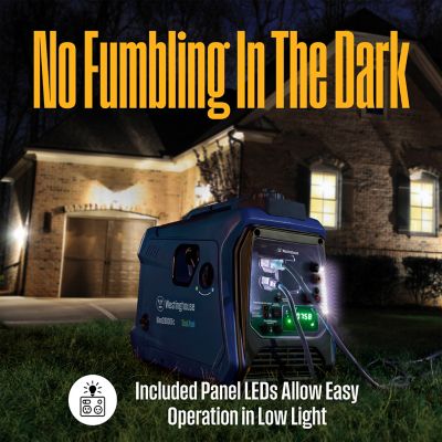 Image showing 8 th Westinghouse 2,800/2,200-Watt Dual-Fuel Portable Inverter Generator, RV-Ready, Gas/Propane, CO Sensor