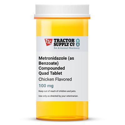 Metronidazole, as Benzoate, Compounded Quad Tablet Chicken Flavored, 100mg