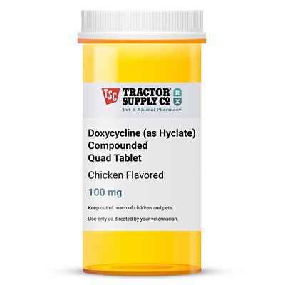 Doxycycline, as Hyclate, Compounded Quad Tablet, Chicken Flavored