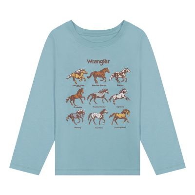 Wrangler Girls' Long Sleeve Horse Print Tee