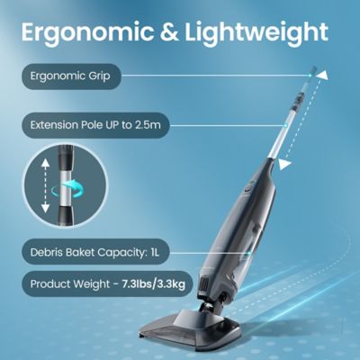 Image showing 6 th Aiper Intelligent PilotFlow X1 Handheld Pool Vacuum: Anti-Clog System, 1260 GPH Suction, Dual Filters, Lightweight