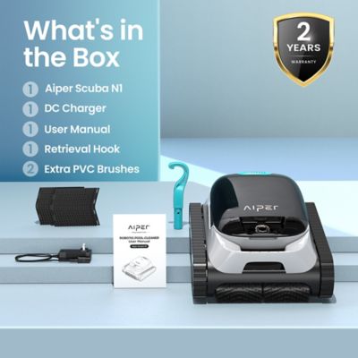 Image showing 8 th Aiper Intelligent Scuba N1 Cordless Robotic Pool Cleaner Vacuum for In-Ground Pools up to 1600 sq.ft., Lasts 150 min.
