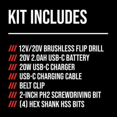 Image showing 7 th SKIL 12/20 V Brushless Flip Drill, 20 V Kit