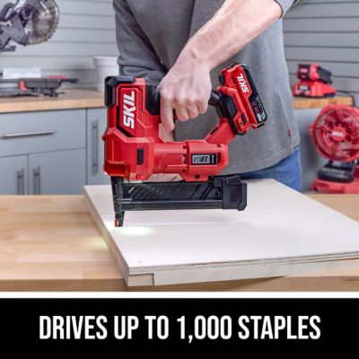 Image showing  Power Core 20, Brushless 20 V 18 ga. 1/4 in. Narrow Crown Stapler Kit