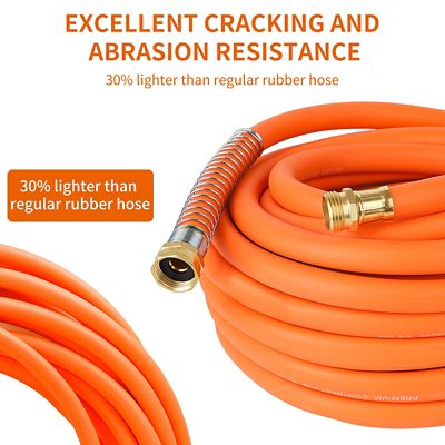 Image showing  Rubber Garden Hose Solid Brass Fittings Flexible Lightweight Water Hose for All-weather Outdoor/Car wash