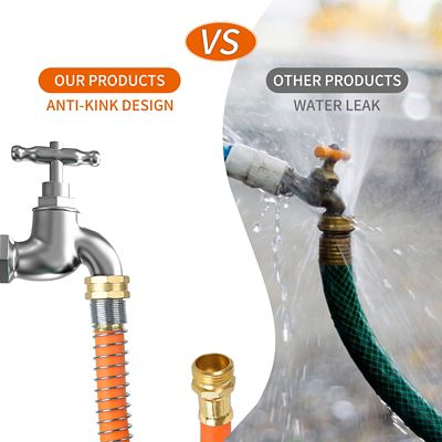 Image showing 5 th Eisen Rubber Garden Hose Solid Brass Fittings Flexible Lightweight Water Hose for All-weather Outdoor/Car wash