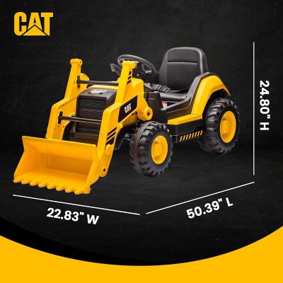Image showing  12V CAT Construction Kids Tractor Toy Truck w/Front Loader, Bulldozer, Excavator, 2.5-5 mph, 3-6 Yrs, Up to 66lbs