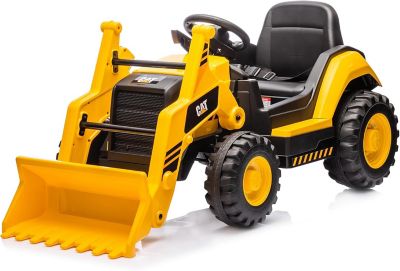 Image showing  12V CAT Construction Kids Tractor Toy Truck w/Front Loader, Bulldozer, Excavator, 2.5-5 mph, 3-6 Yrs, Up to 66lbs