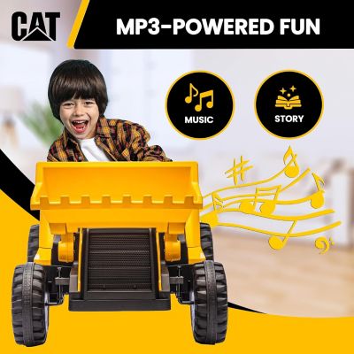 Image showing 5 th Kid Trax 12V CAT Construction Kids Tractor Toy Truck w/Front Loader, Bulldozer, Excavator, 2.5-5 mph, 3-6 Yrs, Up to 66lbs