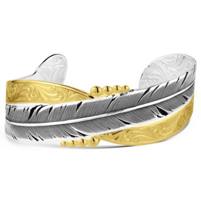 Montana Silversmiths Golden Feather Cuff Bracelet