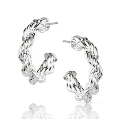 Montana Silversmiths Plaited Rope Hoop Earrings