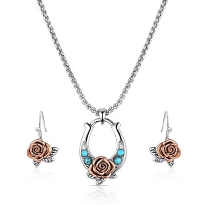 Montana Silversmiths Ride for the Roses Jewelry Set