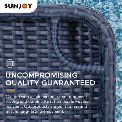 Image showing 8 th Sunjoy Pool Gazboe with 36 x 24 in. Wicker Floating Pool Tray, Navy
