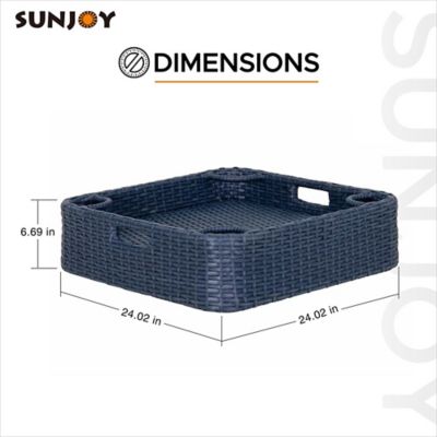 Image showing  Pool Gazboe with 24 x 24 in. Wicker Floating Pool Tray, Navy