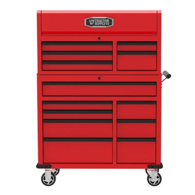 Tractor Supply 41 in. 13 Drawer Tool Chest and Cabinet Combo, Red