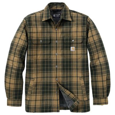 Carhartt Men's Relaxed Fit Flannel Sherpa-Lined Shirt Jacket
