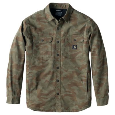 Carhartt Men's Rugged Flex Canvas Fleece-Lined Shirt Jacket