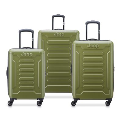 Delsey Jeep JHOO4C 3 pc. Expandable Hardside Luggage Set with Carry-On, Medium & Large Suitcases in Avocado