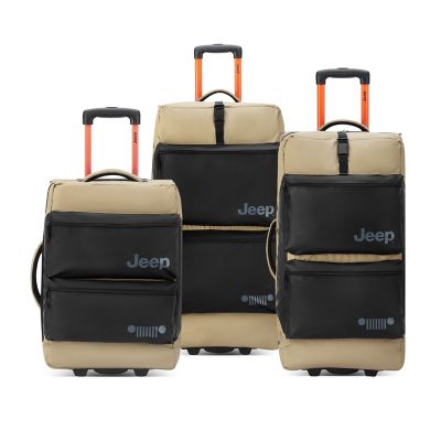 Delsey Jeep JSOO6B 3 pc. Rolling Duffel Set with Carry-On, Medium & Large Duffel Bags in Warm Sand