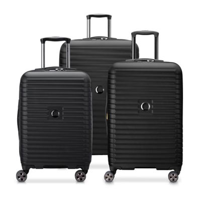 Delsey Cruise 3.0 3 pc. Smart Luggage Set with Carry-On, Medium and Large Suitcases in Black